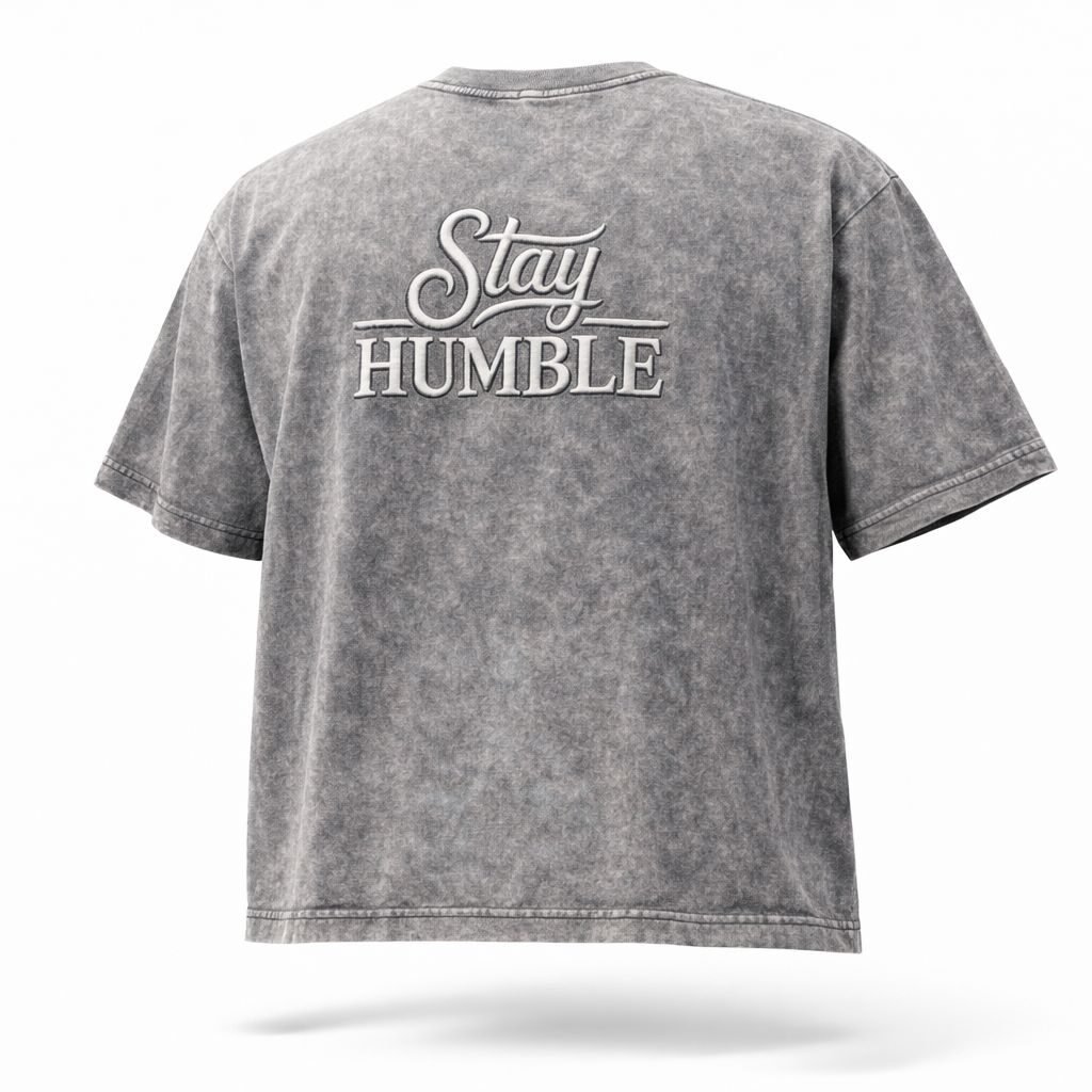 StayHumble Vintage Wash T Shirt Ash Grey